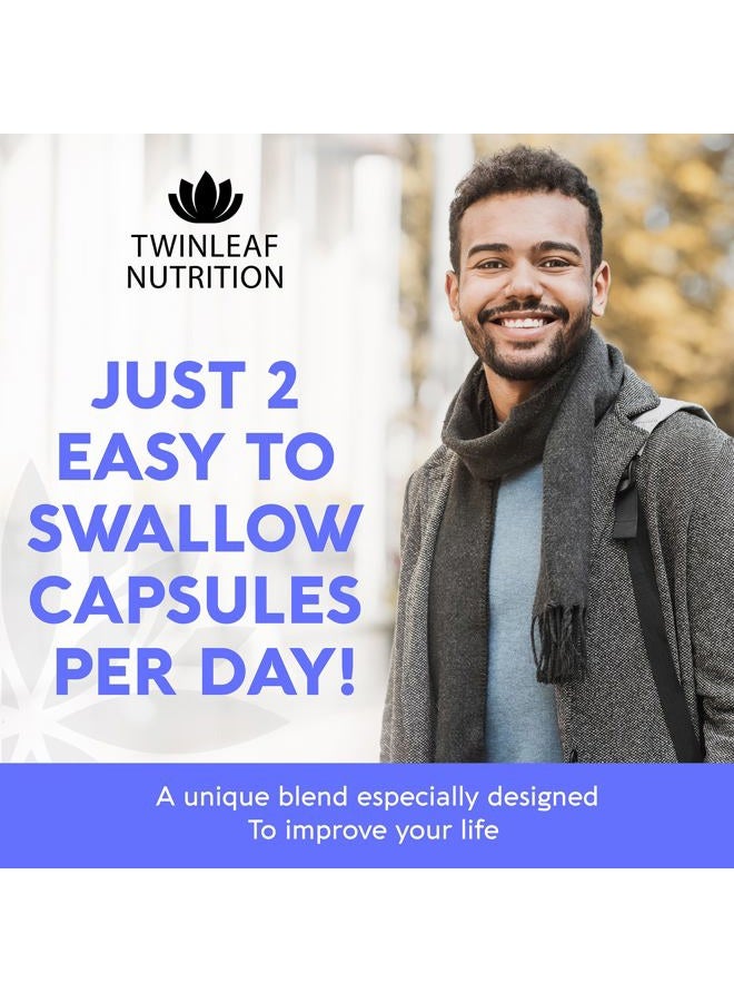 TWINLEAF 5 HTP Supplement with GABA, 1000mg Blend - Natural Aid Made in USA - Proprietary Formula for Mood and Relaxation, 60 Vegan Capsules - 5-HTP + Vitamin B 6 & Vitamin B 12 - No GMO - Image 4